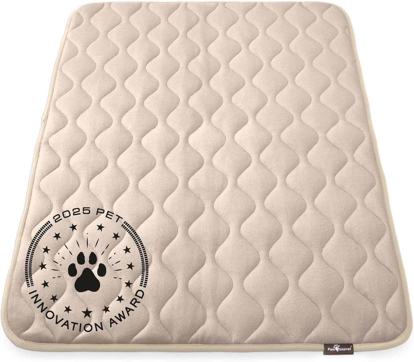 Paw Inspired Washable Padded Crate Mats for Dogs | 29” x 18” Pad, Fits 30-inch Kennels | Leakproof, Waterproof Bottom, Plush Pet Beds (Gray)