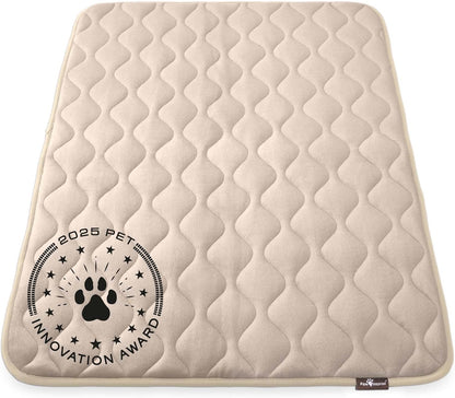 Paw Inspired Washable Padded Crate Mats for Dogs | 29” x 18” Pad, Fits 30-inch Kennels | Leakproof, Waterproof Bottom, Plush Pet Beds (Gray)