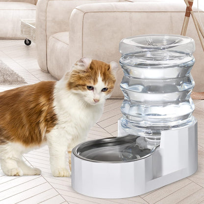 RIZZARI 8L Elevated Pet Water Dispenser – Stainless Steel Gravity Waterer with Auto-Refill Design for Medium and Large Dogs & Senior Pets -Comfortable Drinking Height for Living Rooms,Multi-Pet Homes