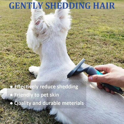 2PCS Pet Grooming Brush Set, Undercoat Deshedding Tool & Double-Sided Silicone Glove for Dogs, Cats & Horses - Gentle & Effective Loose Hair Removal, Shedding Reduction