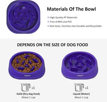 YINEYA Slow Feeder Dog Bowls, Pet Supplies that Slow Down Eating, Pet Food Bowls, Maze Dog Puzzle Feeder for Medium Breed