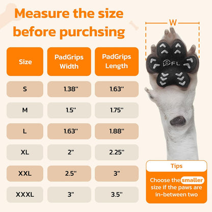 Anti Slip Dog Paw Protector Pads for Senior Dogs, Paw Pads for Dogs Traction, Disposable Self Adhesive Paw Grips for Old Dog on Slippery Hardwood Floor, Black 12 Sets (48pcs) XXL 61-80lbs