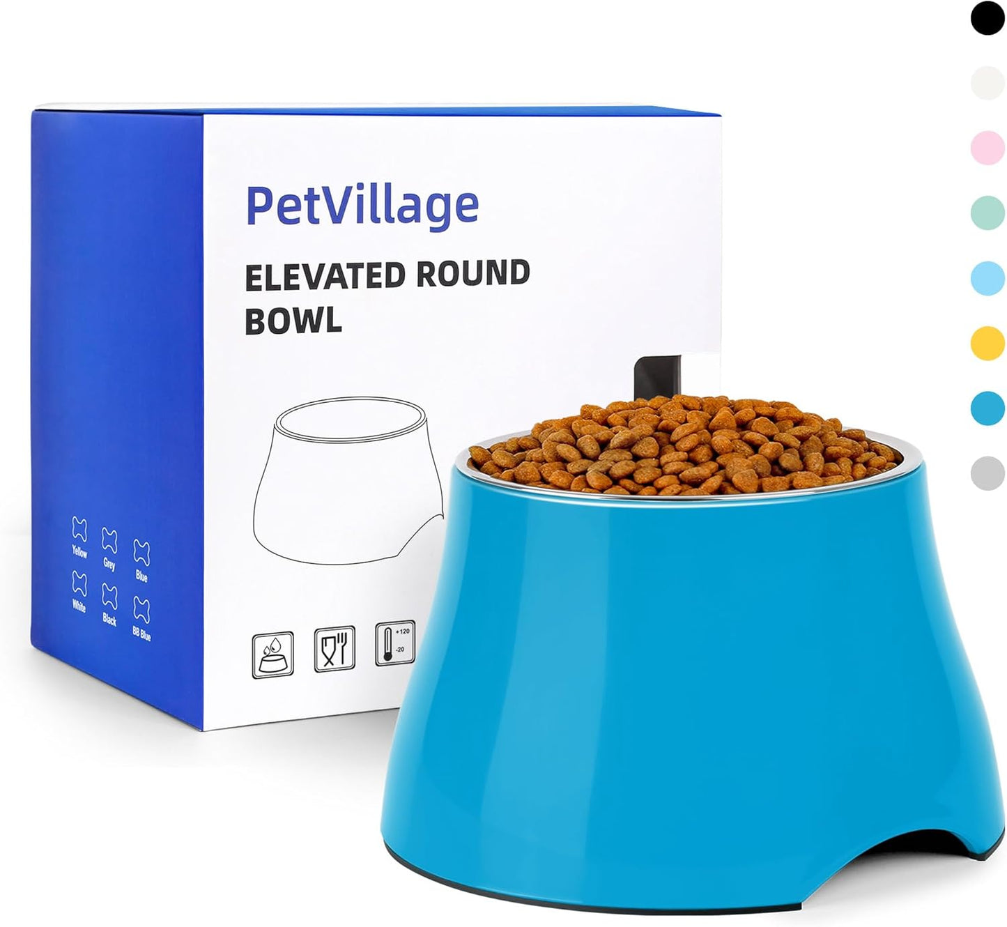 Dog Bowls,Cone Friendly Non Slip Single Dog Bowl with Stainless Steel Inner, Raised Bowls for Small Dogs Spaniel Dogs Long Ear, High Capacity, M/2 Cup Pink
