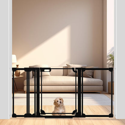 WAOWAO Clear Baby Gate for Stairs Modern Design Acrylic Auto Close Pet Gate, 29.52-37.79" Wide Safety Baby Gate for Doorways,White Clear Dog Gates Indoor, Hallways,Kitchen
