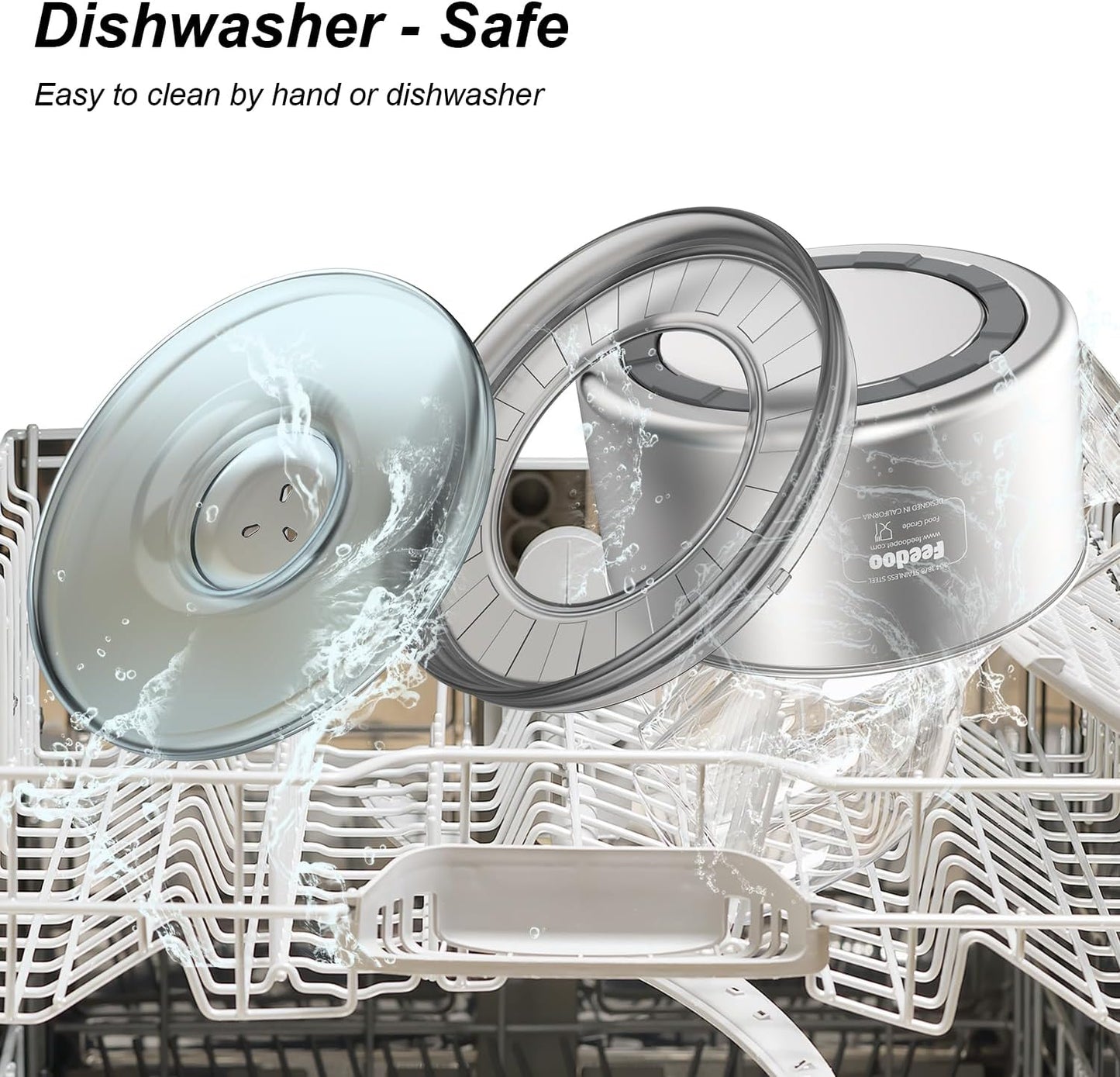 1Gallon Dog Water Bowl, 3.8L No Spill Water Bowl for Dogs, Stainless Steel Spill Proof Dog Bowl, No Splash Slow Drinking Bowl with No Slip Base for Messy Drinkers[Anti Digging]