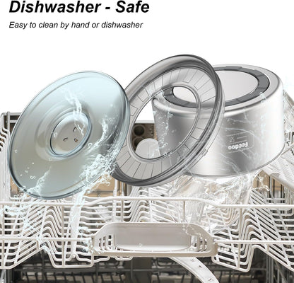1Gallon Dog Water Bowl, 3.8L No Spill Water Bowl for Dogs, Stainless Steel Spill Proof Dog Bowl, No Splash Slow Drinking Bowl with No Slip Base for Messy Drinkers[Anti Digging]
