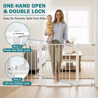 Mumeasy 36" High Extra Tall Dog Gate, 29.6"-40.5" Wide Pressure Mounted Tall Baby Gate for Dog, Auto Close Pet Gate with Door for Stairs,Doorways,House,Black