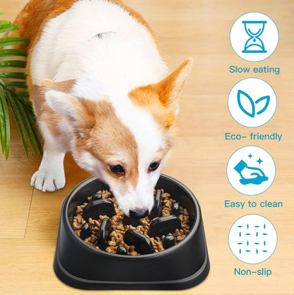 UPSKY Slow Feeder Small Dog Bowl - Anti-Slip Puzzle Bowl Feeder, Interactive Bloat Stop, Anti-Choking