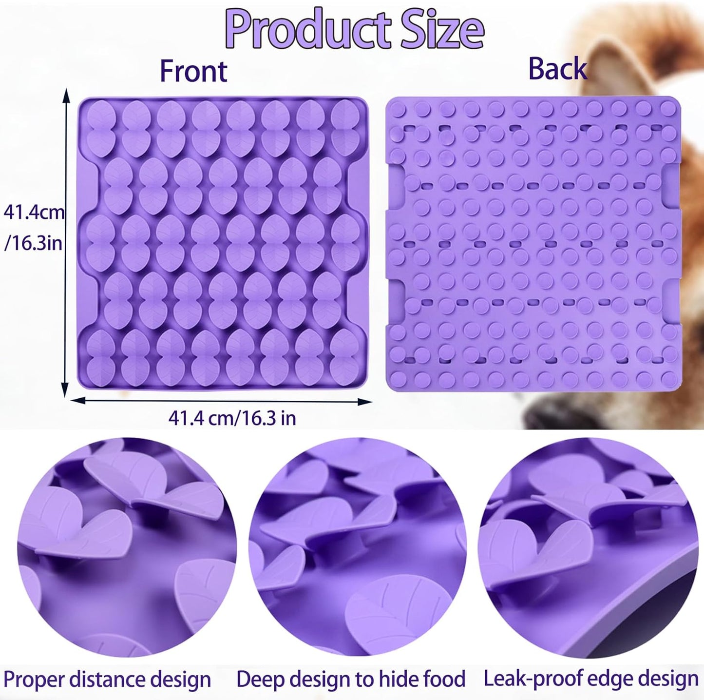Small Silicone Snuffle Mat for Small Dogs Puppy Cat Slow Down Eating,Slow Feeder Lick Mat for Dry Wet Food for Pet Training Smell,Encourages Natural Foraging Skill,Relieving Stress