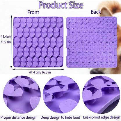 Small Silicone Snuffle Mat for Small Dogs Puppy Cat Slow Down Eating,Slow Feeder Lick Mat for Dry Wet Food for Pet Training Smell,Encourages Natural Foraging Skill,Relieving Stress