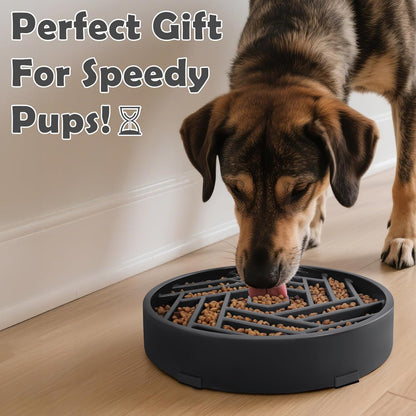 TOBYTO Slow Feeder Dog Bowls Large Medium Breed,Anti-Choking Slow Eating Dog Food Bowl,Non Slip Pet Slower Food Feeding Bowls Large Puzzle Slow Feeder Bloat Stop Maze Dog Dishes,Black