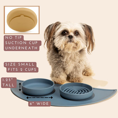Should We Go? Dog Water Bowl - The Perfect Dish No-Spill, Less Mess Non-Tippable Water & Food Bowl, Pure Silicone with Suction Cup Fits 5 Cups 7.5" Across x 2.25" Tall, Ideal for All Pets, Medium-Sage