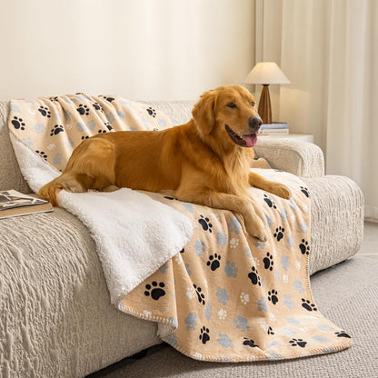 Waterproof Pet Blanket Dog Blankets, Pattern Printing Super Soft Warm Fluffy Facecloth Sofa Car Bed Protector, Urine Proof Washable Outdoor Pet Blanket for Puppy Large Dogs & Cats 40 * 30 inch