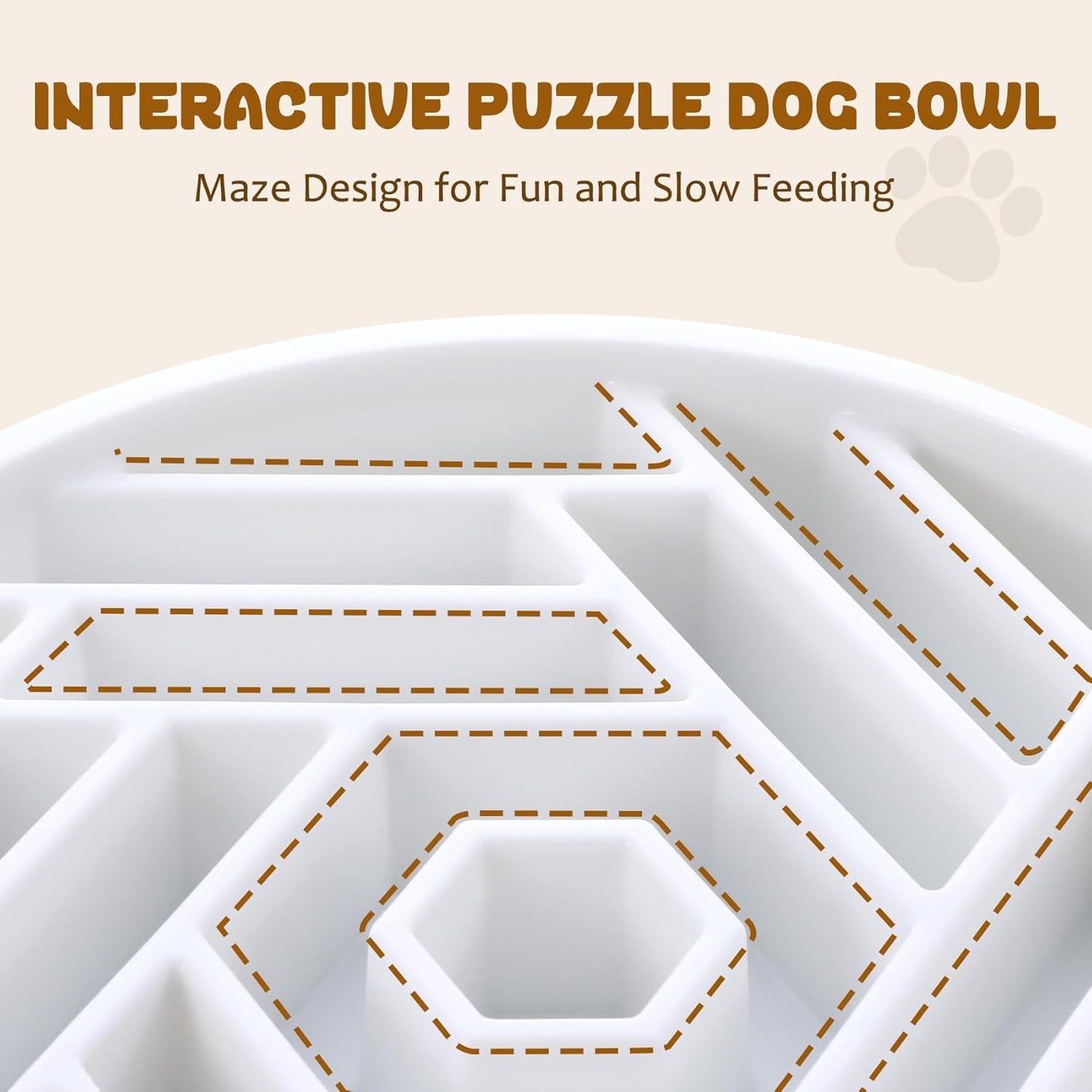 WHIPPY Slow Feeder Dog Bowl, Puzzle Maze Design to Slow Down Eating, 3-Cup Capacity, Anti-Gulping Food Bowl for Medium & Large Dogs,Black