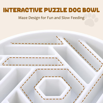 WHIPPY Slow Feeder Dog Bowl, Puzzle Maze Design to Slow Down Eating, 3-Cup Capacity, Anti-Gulping Food Bowl for Medium & Large Dogs,Black