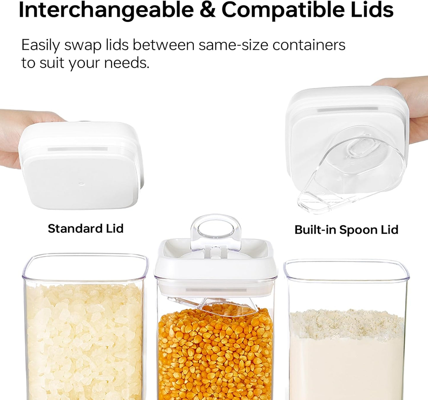 Felli Flip Tite Pet Food Container with Airtight Lids, BPA FREE Acrylic Canister with Paw Bone Fish Flip Top Handles for Cat Dog Kibble Treats Storage, Keep Fresh (Pet Collection Nest-L3pk)