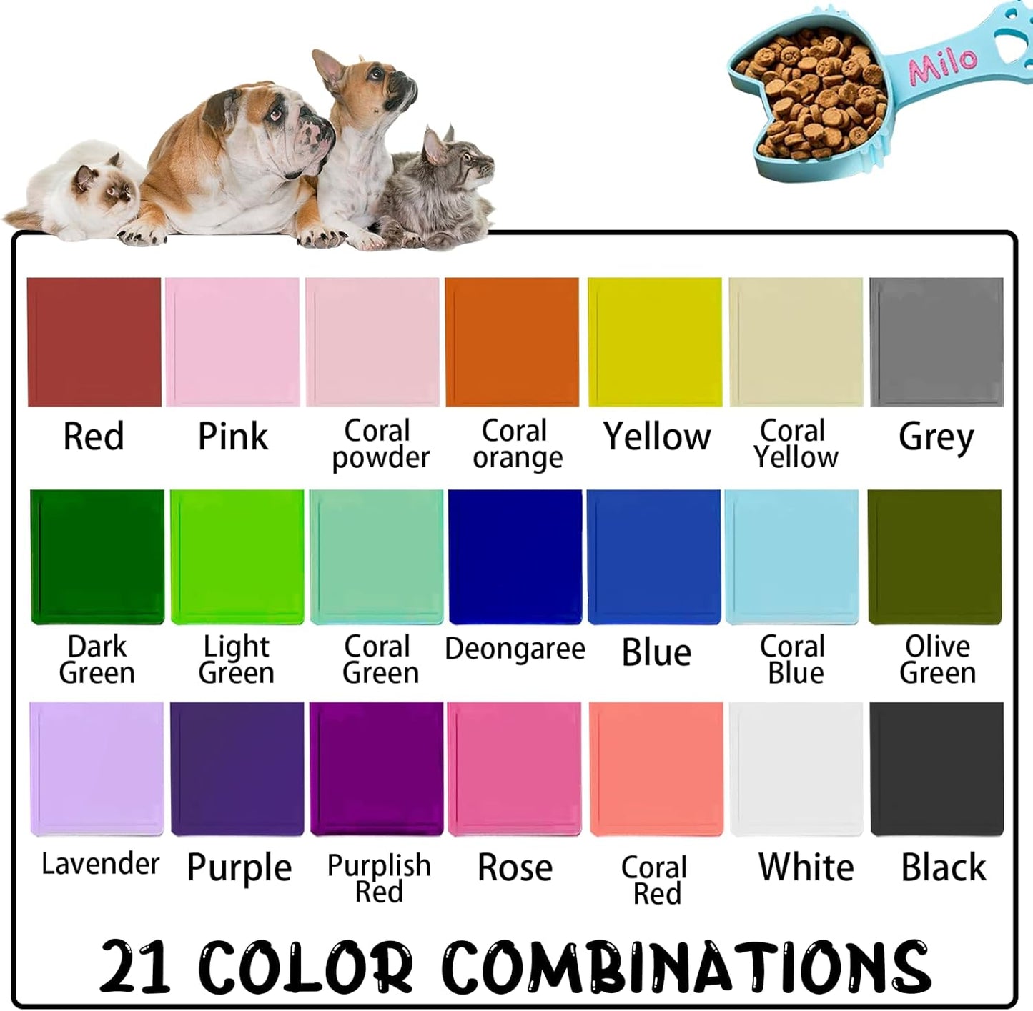 ubjva Personalized Dog Food Scoop Custom Dog Food Measuring Cup with Name Pet Accessories Gifts for Pet Lover