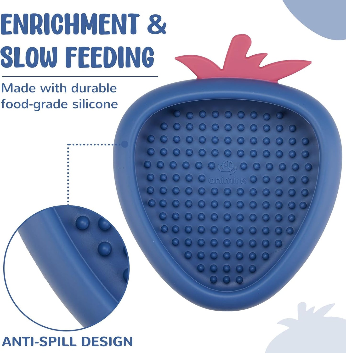 Freeze Dog Lick Bowl, Animire Non-Slip Slow Feeder Lick Mat for Dogs, Silicone Dog Enrichment Bowl for Distraction Anxiety Relief Boredom, BPA Free, Dishwasher Safe(Rose,S)