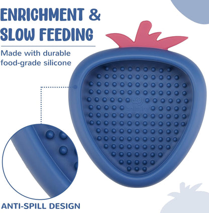 Freeze Dog Lick Bowl, Animire Non-Slip Slow Feeder Lick Mat for Dogs, Silicone Dog Enrichment Bowl for Distraction Anxiety Relief Boredom, BPA Free, Dishwasher Safe(Rose,S)