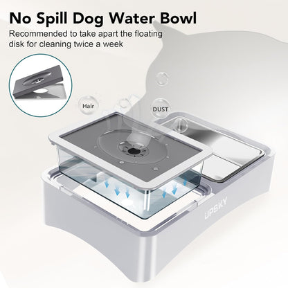 UPSKY 2-in-1 Elevated Dog Bowls Slow Feeder, 4 Height Adjustable Raised Bowl Stand, No Spill Dog Water Bowls, Anti-Slip Food and Water Bowls for Small Medium Dogs(Not Include Stainless Steel Bowl)