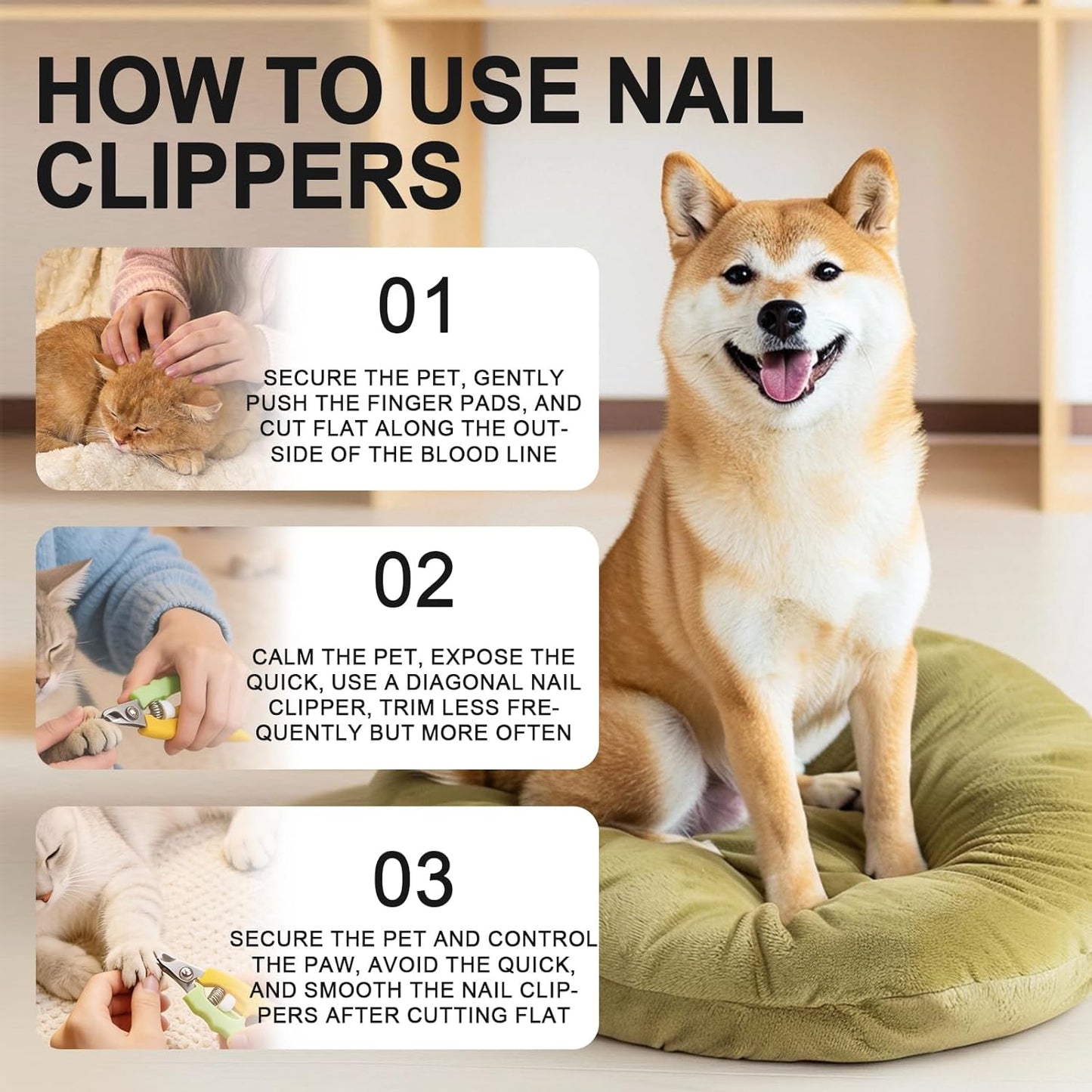 Blue Dog Nail Clipper with Safety Guard Plier Style Dog Claw Clippers Heavy-Duty Dog Toenail Clippers Professional Pet Nail Trimmers for Small Medium Large Dogs and Cats with Thick Nails