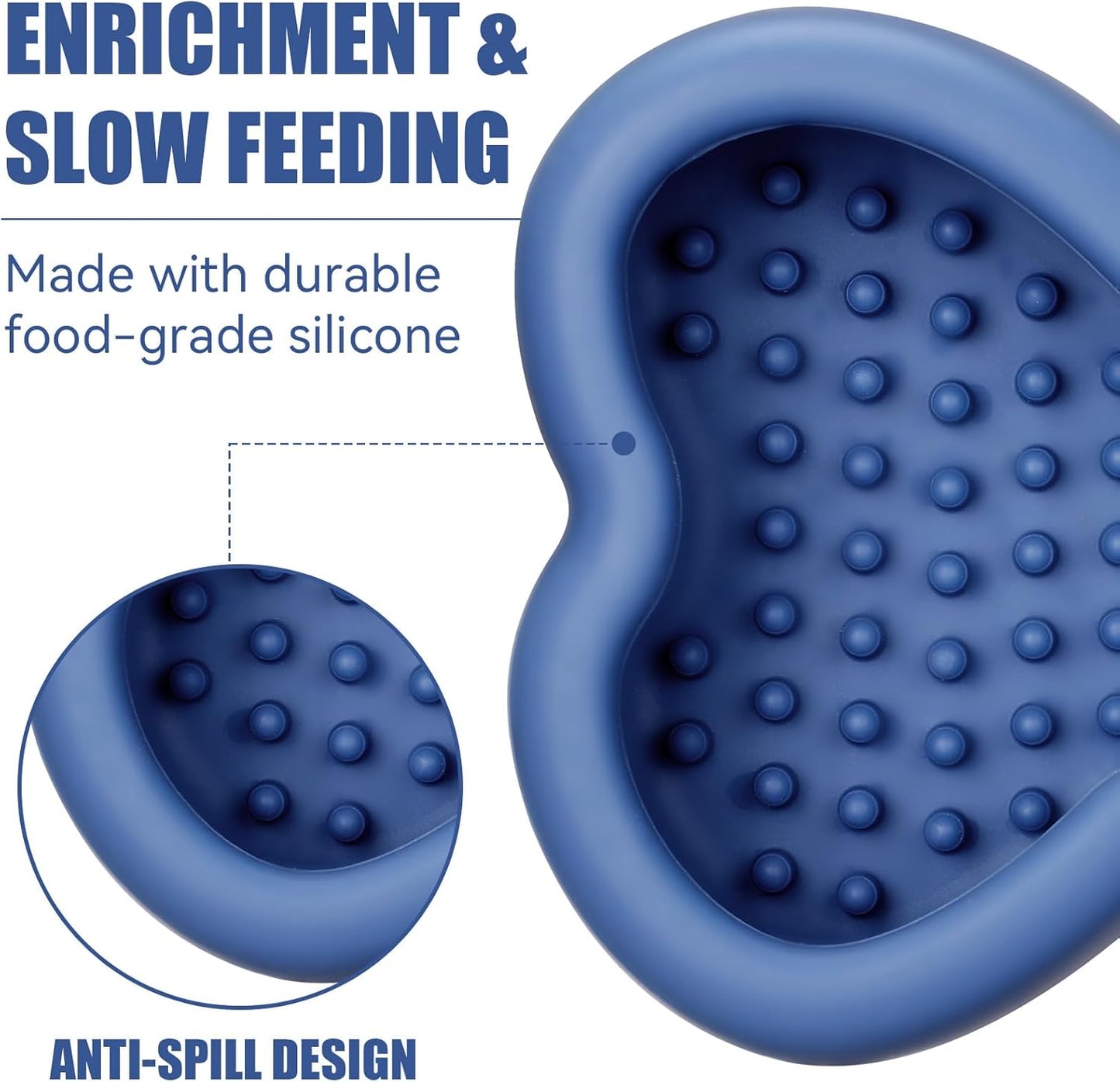 Freeze Dog Lick Bowl, Animire Non-Slip Slow Feeder Lick Mat for Dogs, Silicone Dog Enrichment Bowl for Distraction Anxiety Relief Boredom, BPA Free, Dishwasher Safe(Rose,S)