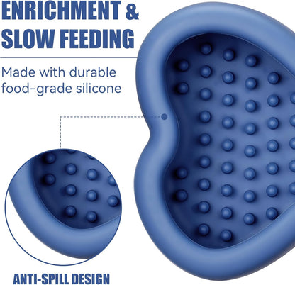 Freeze Dog Lick Bowl, Animire Non-Slip Slow Feeder Lick Mat for Dogs, Silicone Dog Enrichment Bowl for Distraction Anxiety Relief Boredom, BPA Free, Dishwasher Safe(Rose,S)