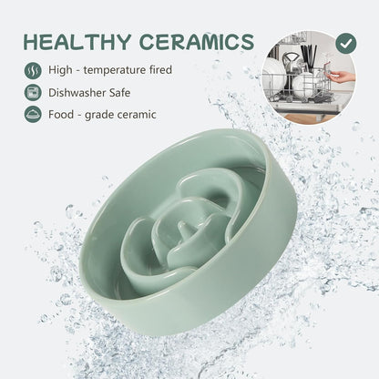 Havniva Ceramic Slow Feeder Dog Bowls, 1.6 Cups Dog Bowl Slow Feeding for Medium Breed, 8.2inch Puzzle Dog Food Bowl Slow Feeder Non-Slip Anti-Gulping and Anti-Choking Reduces Bloating