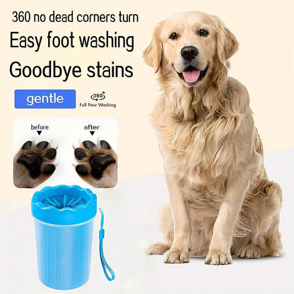 Dog Paw Cleaner,Washer,Pets Foot wash Cup-Pet Foot Cleaner for Small Medium Large Breed Dogs/Cats Pet Clean Paws Miracle Portable Tool(with 1 Towel& 1Brush) Blue