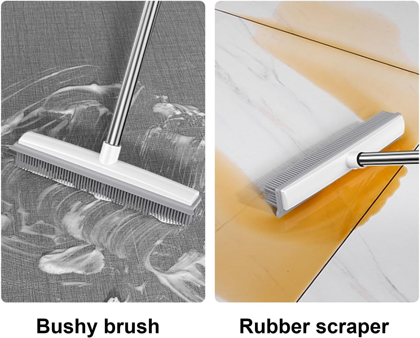 YOXIER Pet Hair Removal Tool,2-in-1 Pet Hair Removal Broom,Pet Hair Broom with Squeegee for Carpet,Heavy Duty Broom for Driveways, Sidewalks, Patios and Deck Cleans Dirt, Debris, Sand, Mud, Leaves an