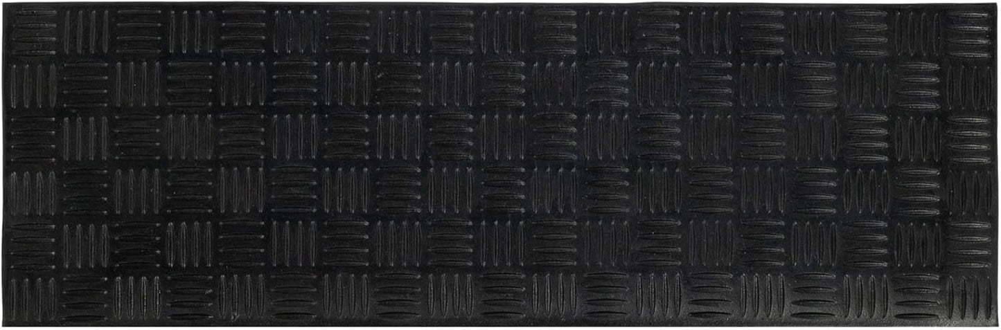 Ottomanson Outdoor Rubber Stair Treads – Ribbed Heavy-Duty Non-Slip Stair Mats – Best Grip on Concrete, Brick & Textured Step – Fastening Recommended for Wooden & RV Steps, Pack of 5