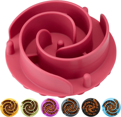 Slow Feeder Dog Bowls Insert, Animire Soft Silicone Slow Eating Dog Food Bowl for Small, Medium and Large Dogs, Compatible with Regular and Elevated Bowls