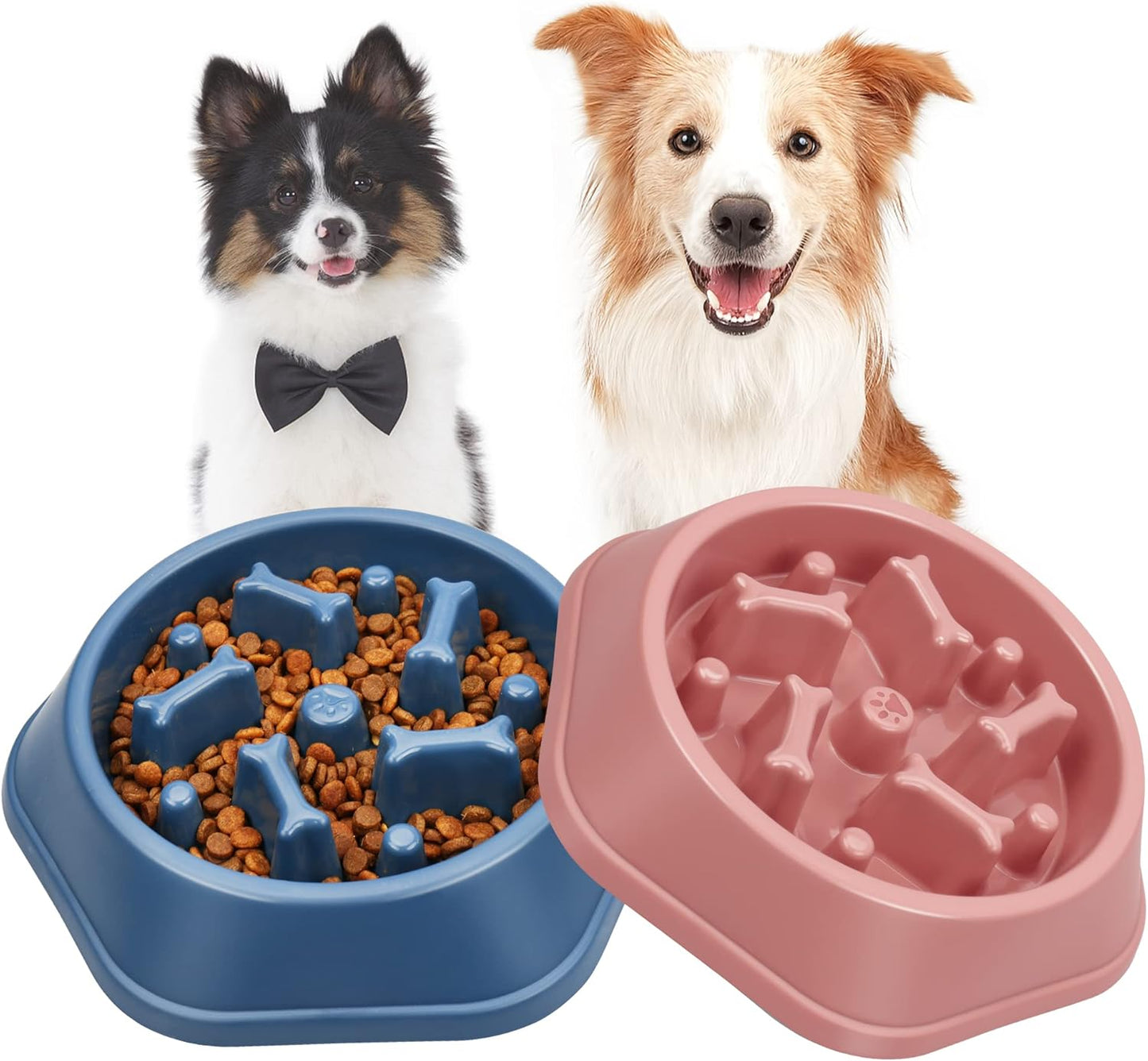 UPSKY Slow Feeder Dog Bowl Anti-Chocking Slower Feeding Pet Puzzle Bowls, Interactive Bloat Stop Dog Food Dishes Non-Slide Dogs Lick Treat for Small Medium