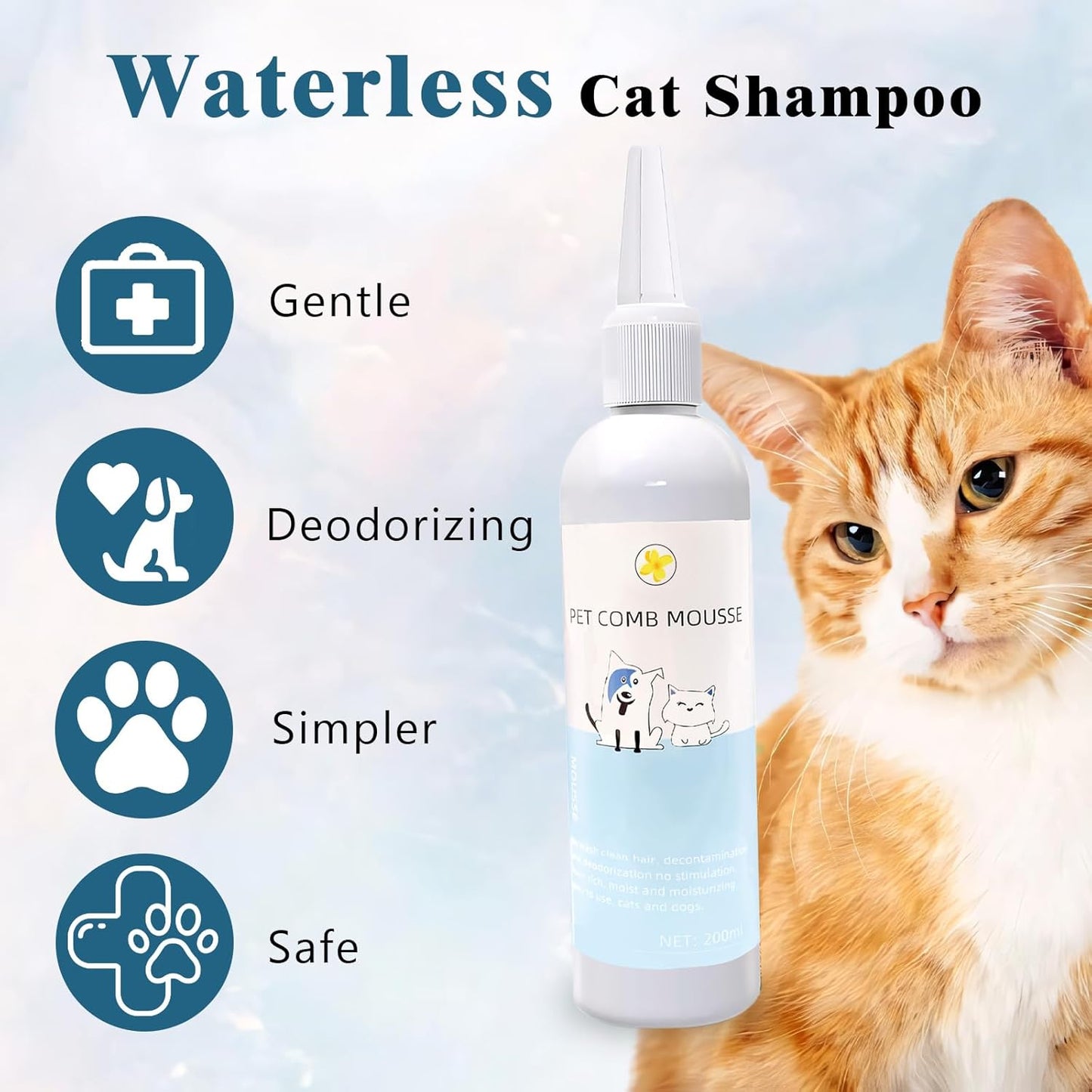 Pet Steam Brush for Dog & Cat – 3-in-1 Spray Hair Removal Comb for Shedding & Grooming, Softens Fur & Reduces Static – Water Brush for Long & Short Coats, Bath-Hating Pets, Includes Waterless Shampoo