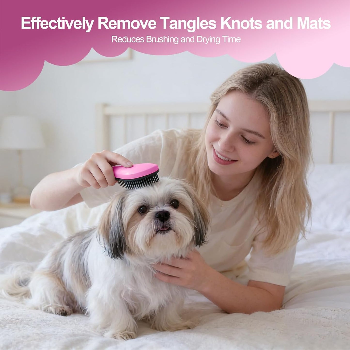 Small Dog Brush- Grooming Tool for Teddy, Yorkies, Maltese, Shih Tzu, Chihuahua - Puppy Hair Brush (Blue)