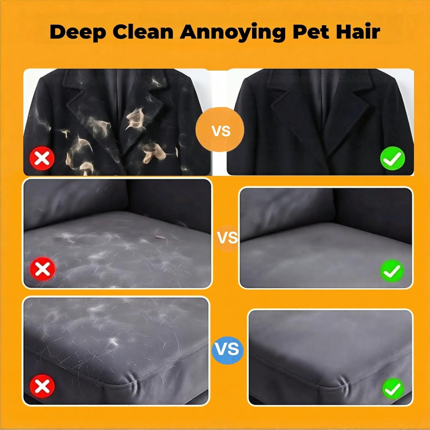 Pet Hair Removal Glove for Dogs & Cats, Newly Upgraded Reusable Electrostatic Pet Hair Glove, Magic Brush Pet Hair Remover Comes with Nail clippersTool for Clothing, Couch, Carpet, Car Seat