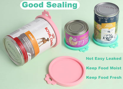 Comtim 4 Pack Can Covers for Dog Food Cans, Silicone Pet Dog Food Can Covers Lids for 13 oz 12.5 oz 13.5 oz Cans...or Cat Food Cans 6 oz, Reusable Can Toppers Can Saver Covers for Canned Goods