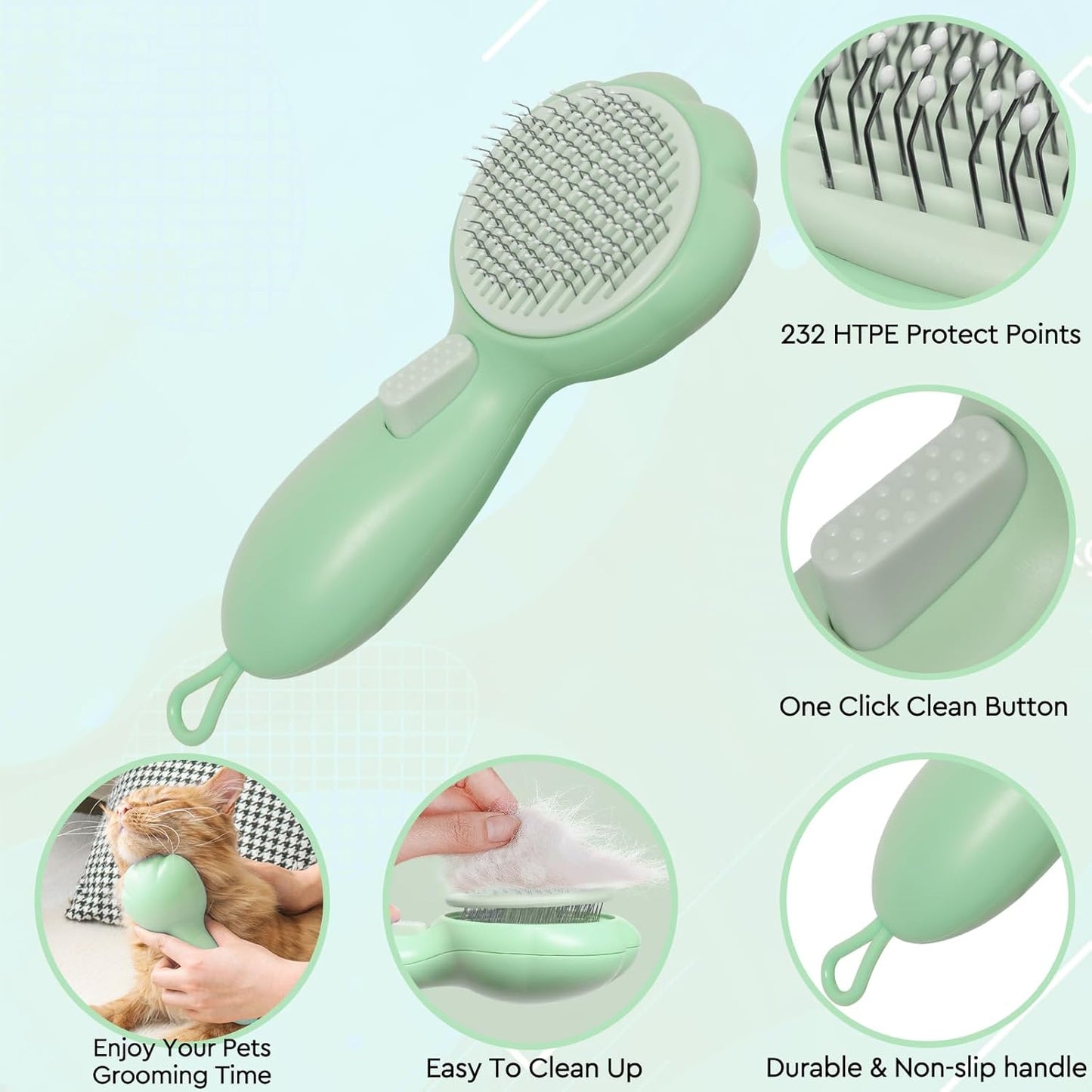 Cat Grooming Glove Brush,Pet Hair Remover Tool,Reusable Dog Hair Fur Remover for Carpet,Furniture,Couch,Clothes,Eco-Friendly and High efficiency