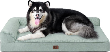 EHEYCIGA Orthopedic Dog Bed Medium Size Dogs, Memory Foam Dog Bed with Washable Removable Cover, Waterproof Pet Sofa Couch for Crate with Nonskid Bottom, 30x20x6, Grey