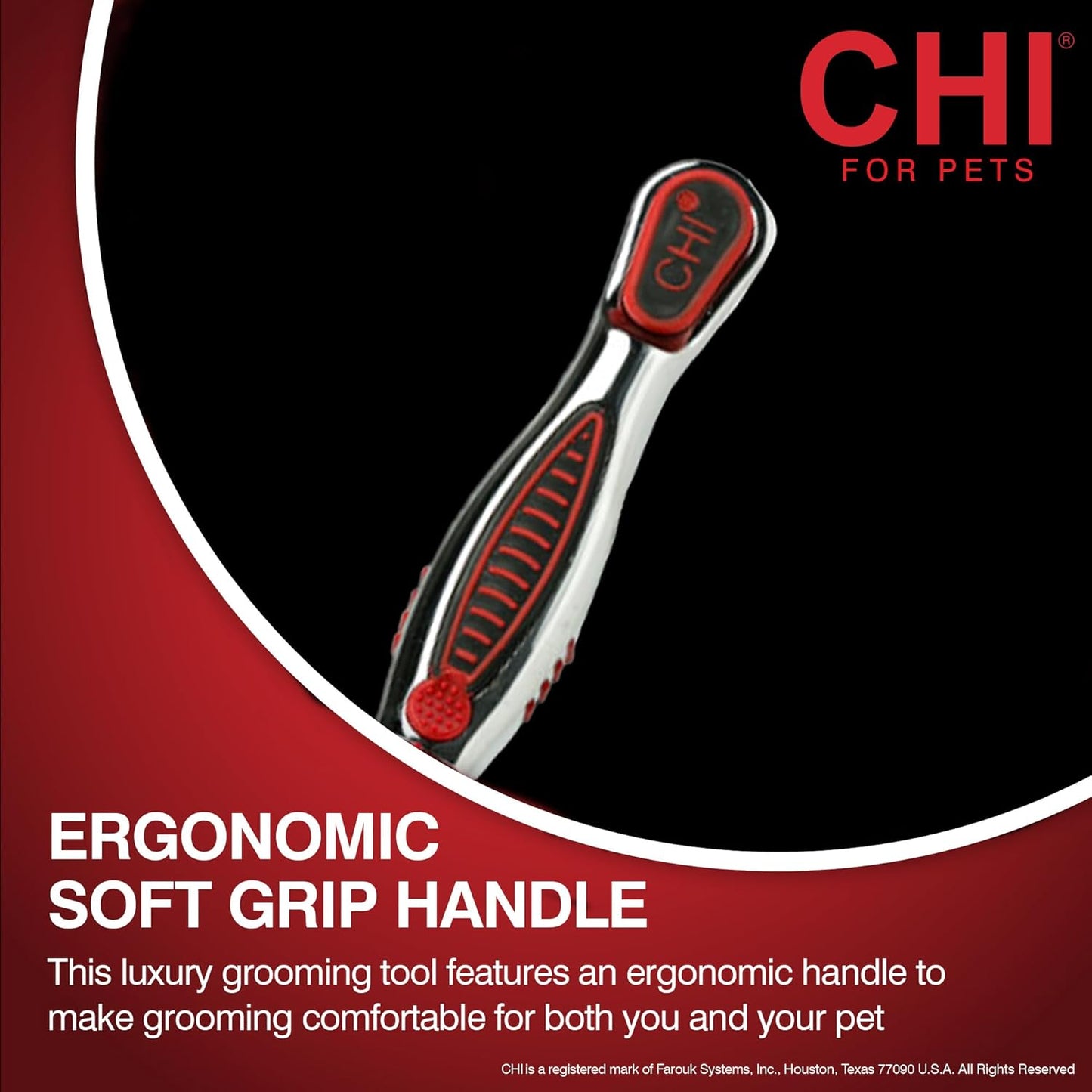 CHI for Dogs 2 in 1 Dematting and Deshedding Rake, Dual Head Dog Grooming Tool with Wide Tooth Dematting Rake and Fine Deshedding Rake, Detangler Comb for Thick Double and Long Dog Coat