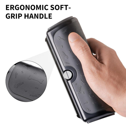 Dog Deshedding Brush & Shedding Blade, Dog Brush for Shedding, Undercoat Grooming Tool for Short & Medium Fur & Double Coats, Replaceable Metal Blade, Black