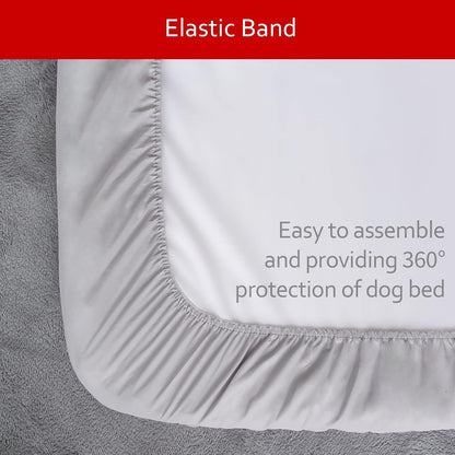 Waterproof Dog Bed Covers Replacement Washable Pet Hair Easy to Remove, Noiseless Quilted Puppy Pet Bed Cover Lovely Grey Star Print 29x41 Inches, for Dog/Cat, Cover Only