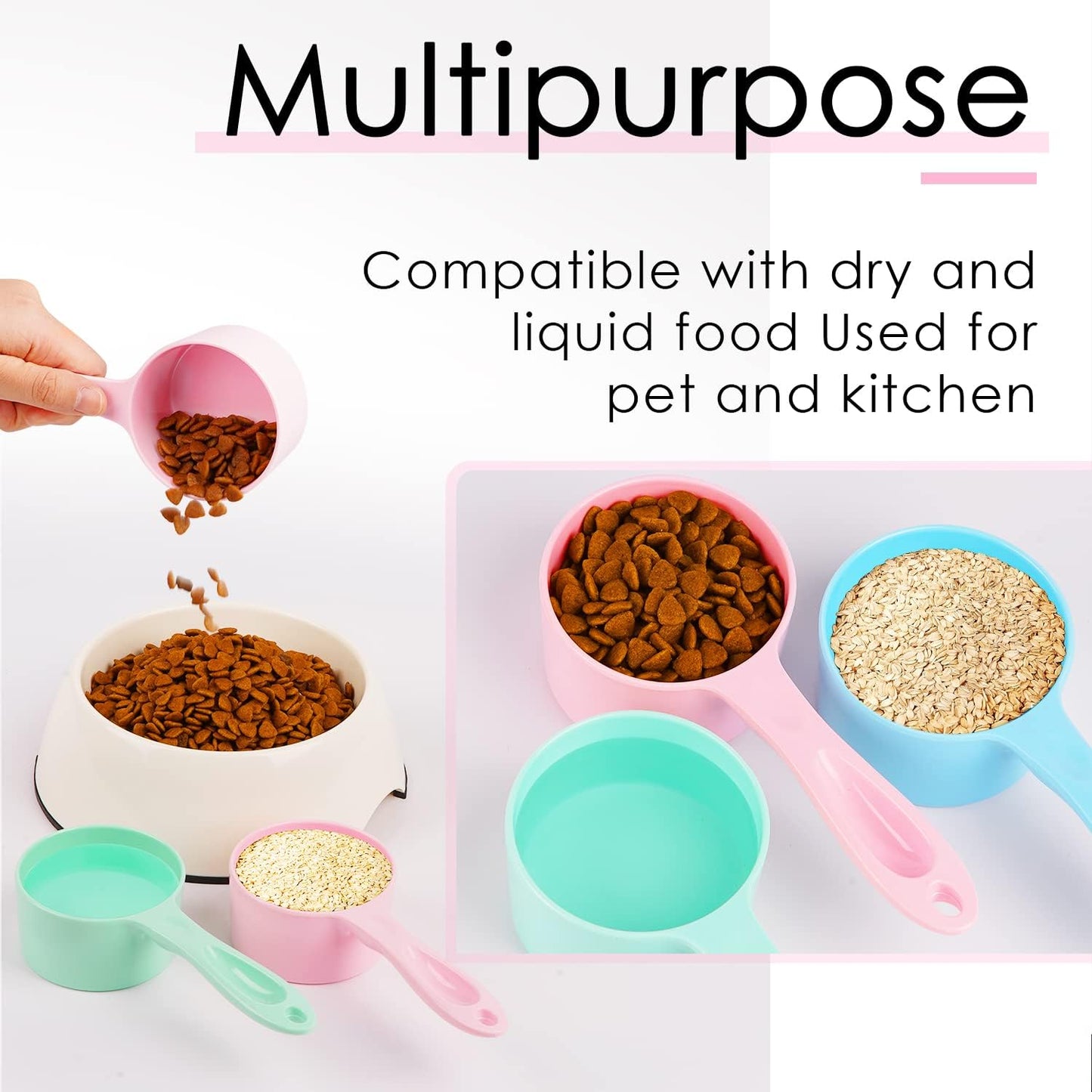 SUPERDESIGN 1 Cup Dog Food Scoop for Container Melamine Measuring Scoop for Dogs Cats Birds and Rabbits Pet Food Feeding Scoop Dishwasher Safe - Yellow