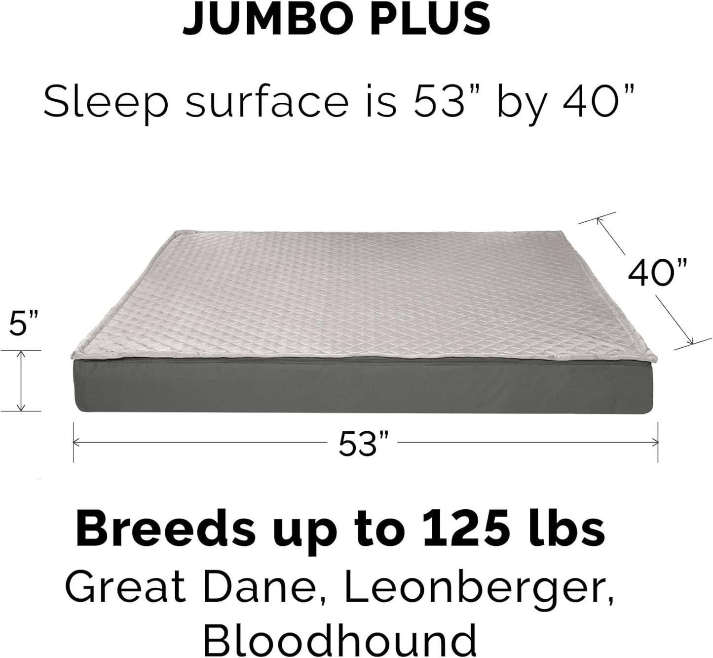 Furhaven Replacement Dog Bed Cover Ultra Plush Faux Fur & Suede Mattress, Machine Washable - Gray, Large