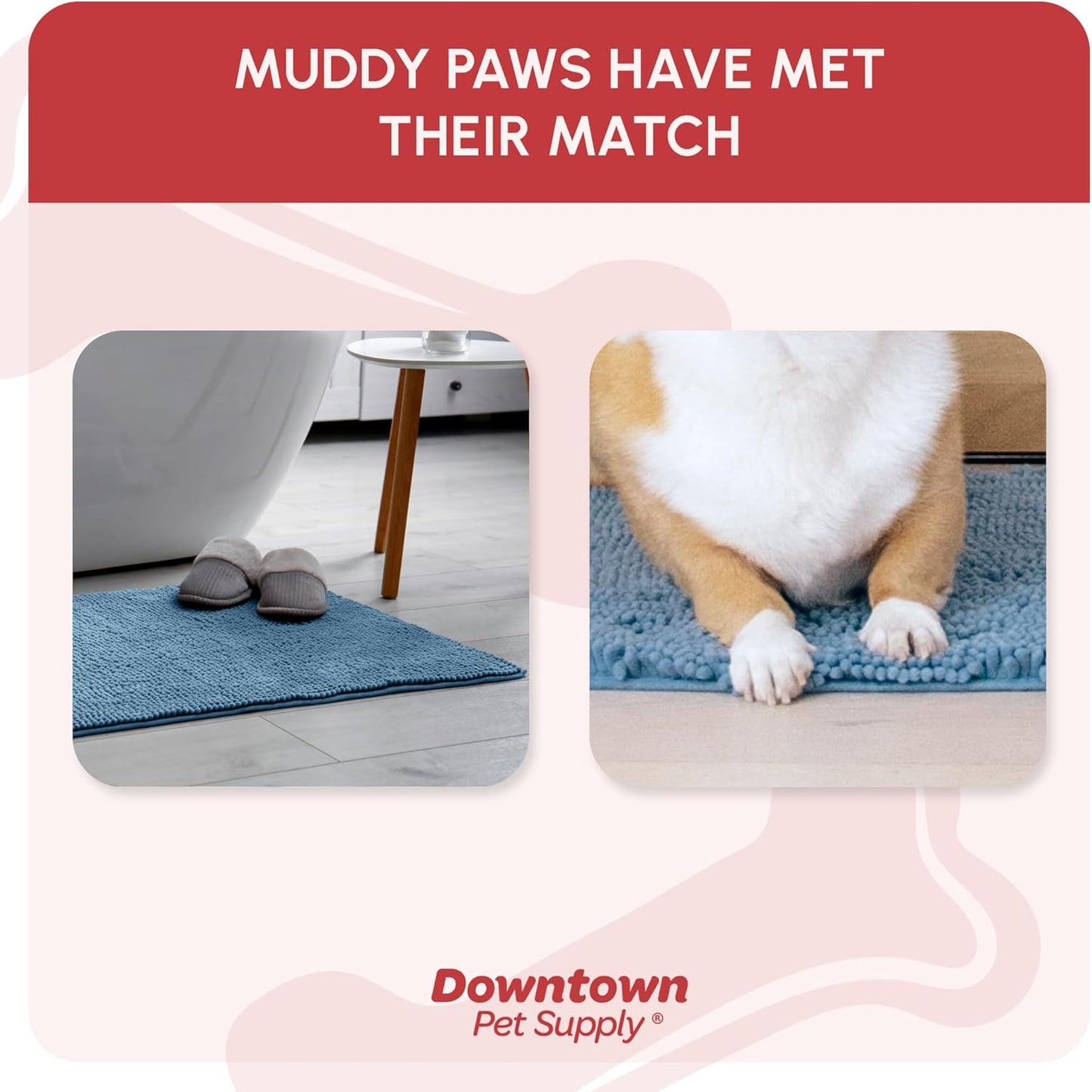 My Doggy Place Dog Mud Mat, 36"x26" Ash – Thick Microfiber Entry Rug for Snow, Mud & Salt – Absorbent, Quick-Dry, Washer-Safe & Non-Slip, Large