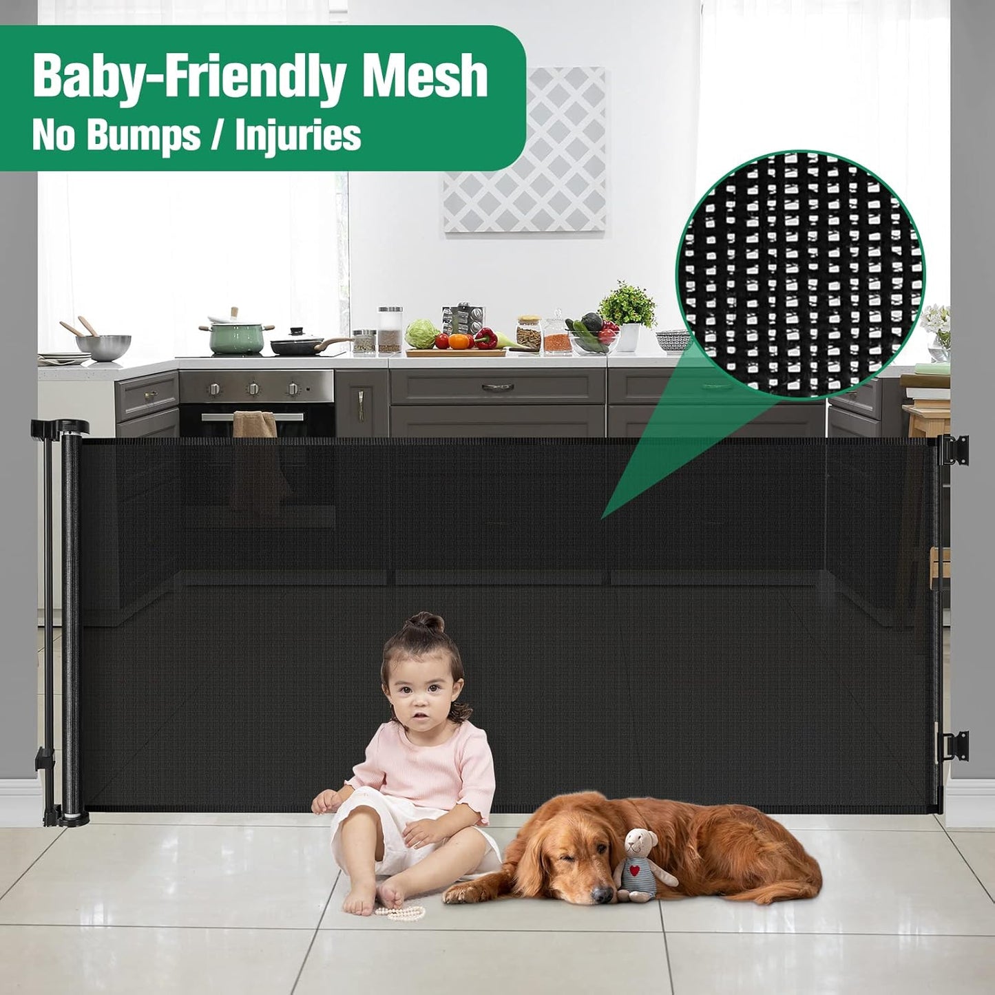 Extra Wide Baby Gate for Large Openings Retractable Baby Gates Indoor Outdoor Extra Long Dog Gate for Doorway Stair Gates for Kids or Pets Extra Large Dog Gate for Stairs