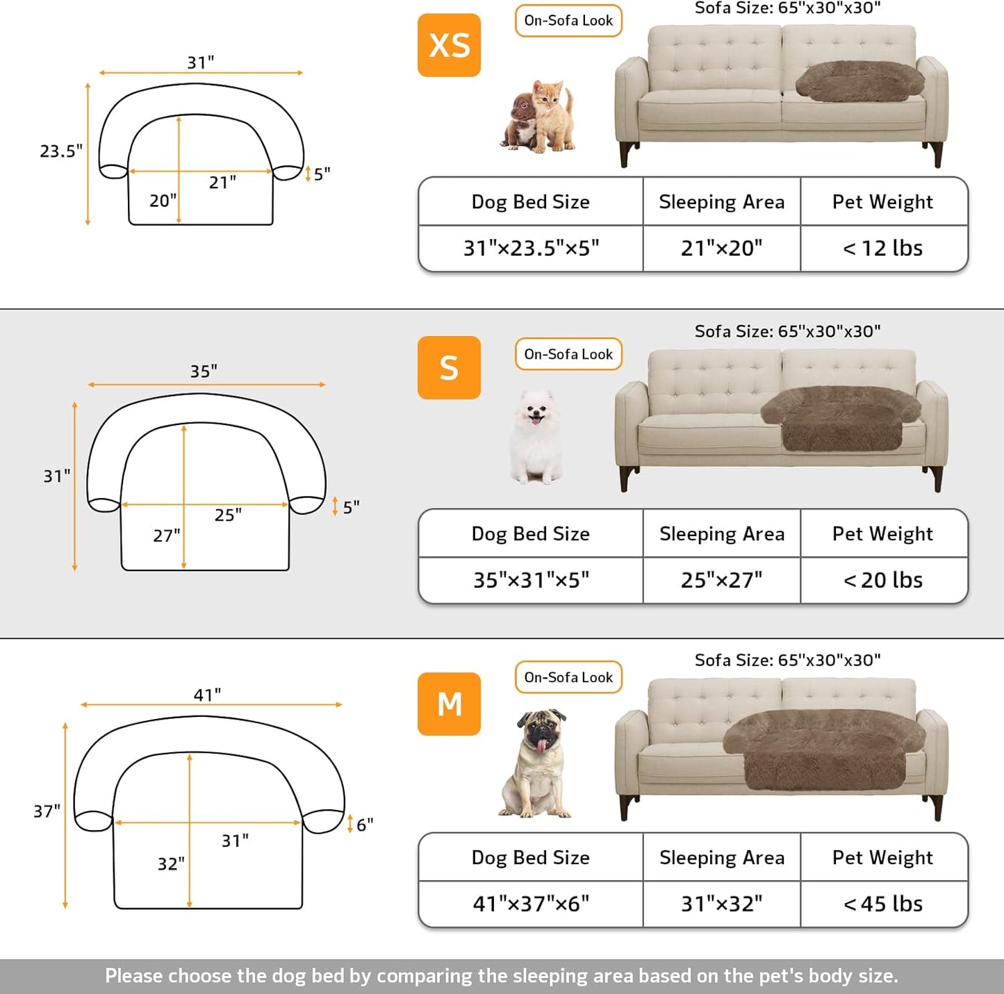 Calming Dog Bed Fluffy Plush Dog Mat for Furniture Protector with Removable Washable Cover for Large Medium Small Dogs and Cats (Large, Light Grey)
