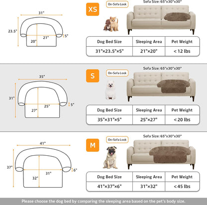Calming Dog Bed Fluffy Plush Dog Mat for Furniture Protector with Removable Washable Cover for Large Medium Small Dogs and Cats (Large, Light Grey)