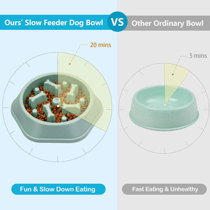 UPSKY Slow Feeder Dog Bowl Anti-Chocking Slower Feeding Pet Puzzle Bowls, Interactive Bloat Stop Dog Food Dishes Non-Slide Dogs Lick Treat for Small Medium