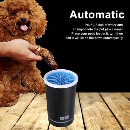 Automatic Dog Cleaner, Soft Electric Washer USB Rechargeable Portable Cleaner Cup, Dog Foot Cleaning Machine for Small to Medium Dogs Cats (White Blue)
